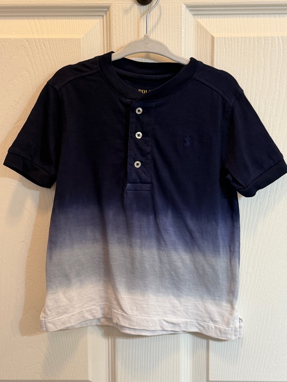 Polo by Ralph Lauren toddler boys’ Navy to White Ombre Short Sleeve Henley